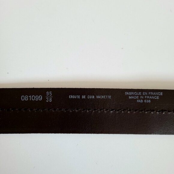 Genuine leather brown belt. Made in France, - Picture 7 of 11
